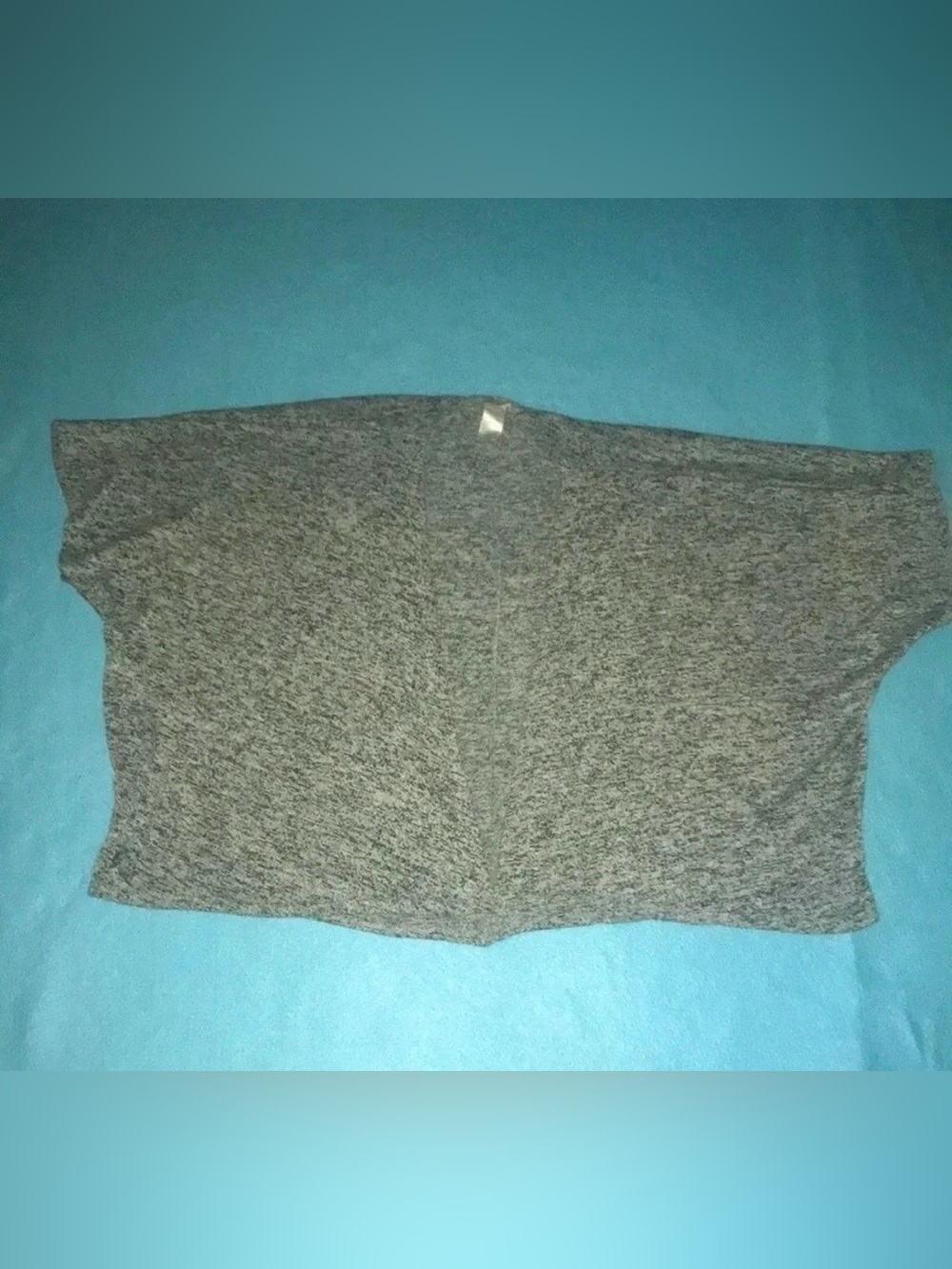 LUNA Chix heather gray knit short sleeve open front cardigan USA made size S/M